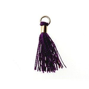 Pompon mini tube doré 15/18mm PURPLE x1
