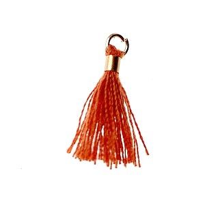 Pompon mini tube doré 15/18mm CANNELLE x1