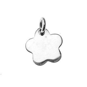 Breloque fleur pleine avec anneau 11mm Argent 925 x1