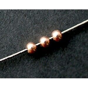 Perles rondes facettées 3mm Argent 925 Plaqué Rose Gold x10