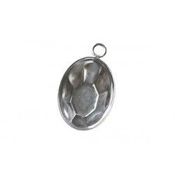 Stick-on support for oval cabochon 14x10mm SILVER COLOR x1