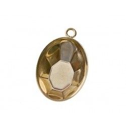 Stick-on support for oval cabochon 18x13mm GOLD COLOR x1