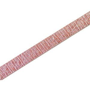 Cordon plat synthétique nacré 5mm CORAIL x60cm