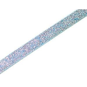 Cordon plat synthétique pailleté 5mm LIGHT BLUE x60cm