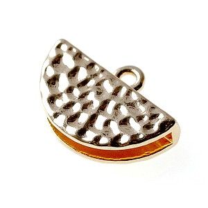 Embout demi-lune martelé 20x13.75mm DORÉ x1