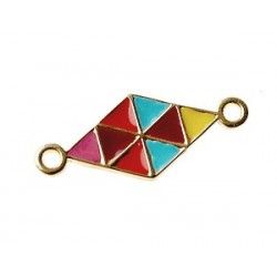Diamond spacer enameled 22x9.1m GOLD COLOR/MULTICOLOR x1