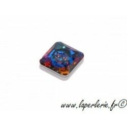 Square button 3017 12mm CRYSTAL MERIDIAN BLUE