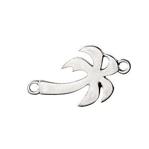 Intercalaire palmier 20.2x12mm ARGENTÉ VIEILLI x1