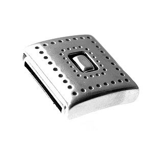 Fermoir aimanté poinçonné 25.5x23.5mm ép.6.5mm ARGENTÉ VIEILLI x1