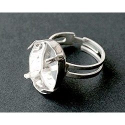 Ring with ovale setting 18x13mm Sterling Silver 925