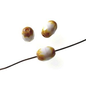 Olive 8x6mm LIGHT GREY x3