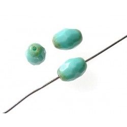 Olive 8x6mm GREEN TURQUOISE x3