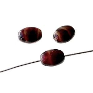 Olive aplatie marbrée 8x4mm COPPER x10