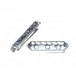 Strass bridge spacer 17.5x5mm SILVER COLOR strass CRYSTAL x1