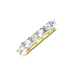 Barrette strass 3 trous 21x6mm CRYSTAL DORE  - 1