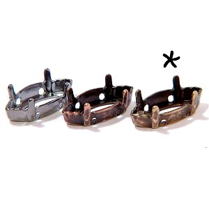 Griffe navette 15x7mm LAITON VIEILLI