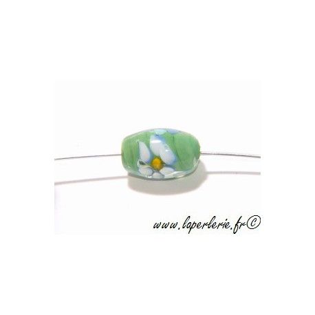 Olive inclusion fleur 16 mm VERT  - 1