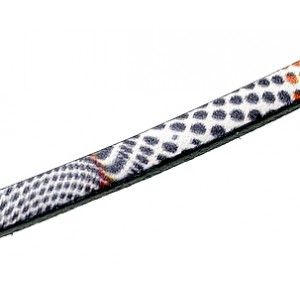 Lanière cuir 5mm tâcheté ORANGE/ROUGE/GRIS x35cm