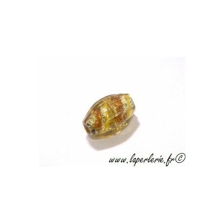 Olive feuille d'argent striée 16 mm LIME  - 1