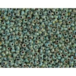 Rocaille 11/0 Miyuki 4514 Opaque Turquoise Blue Picasso x12.50g