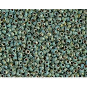 Rocaille 11/0 Miyuki 4514 Opaque Turquoise Blue Picasso x12.50g