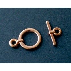 Fermoir toggle rond 18.5x13mm Plaqué Rose Gold x1