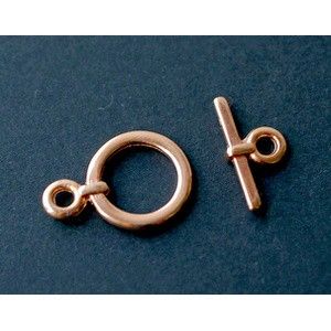 Fermoir toggle rond 18.5x13mm Plaqué Rose Gold x1