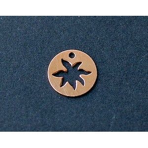 Sequin feuille tropicale 10mm ROSE GOLD x2