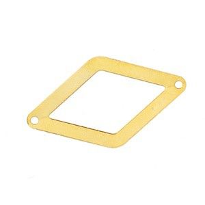 Intercalaire losange évidé 34x20mm Plaqué or 24Kt x1