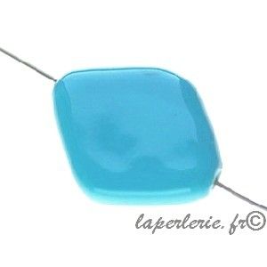 Losange céramique 25x21mm ép.6mm TURQUOISE x2  - 1