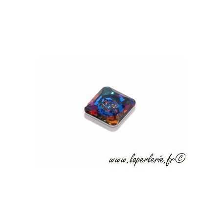 Bouton carré 3017 10mm CRYSTAL MERIDIAN BLUE  - 1