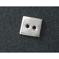 Button square spacer 8mm Sterling Silver 925 x1