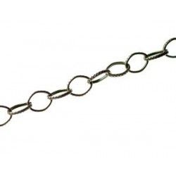 Oval chain striated 8.5x6.7mm BRONZE COLOR x1m