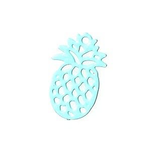 Laser cut ananas émaillé 15x9.5mm TURQUOISE x1