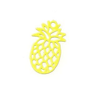 Laser cut ananas émaillé 15x9.5mm JAUNE x1
