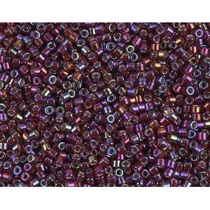 DB1694 Delica Miyuki 11/0 Marionberry Tr. Silver Lined Rainbow x 7g