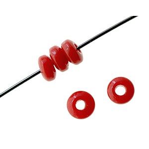 Rondelle 5mm VINTAGE ROUGE  x30