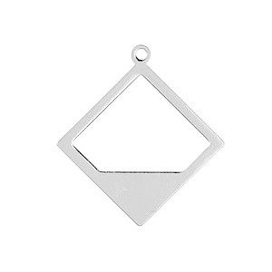 Pendentif losange 3/4 évidé 27x24.5mm ARGENTÉ x1