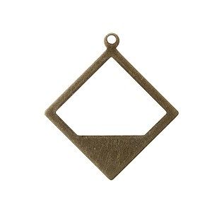 Pendentif losange 3/4 évidé 27x24.5mm LAITON x1