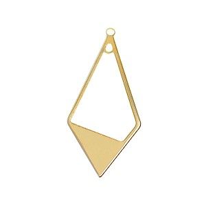 Pendentif losange allongé 3/4 évidé 36x16.5mm DORÉ x1