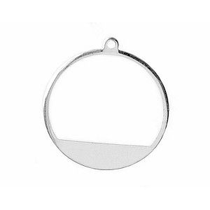 Pendentif disque 3/4 évidé 20.5mm ARGENTÉ x1