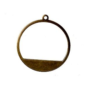 Pendentif disque 3/4 évidé 20.5mm LAITON x1