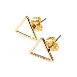 Earstuds triangle 10.5mm GOLD COLOR x2