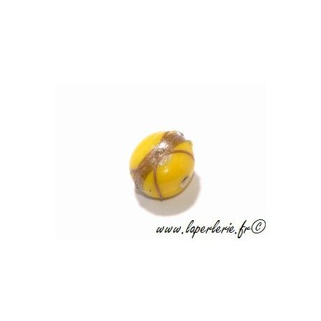 Ronde aplatie aventurine 14mm JAUNE  - 1