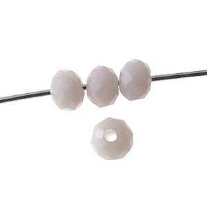 Ronde aplatie facettée 4x3mm LIGHT TAUPE OPAQUE x20