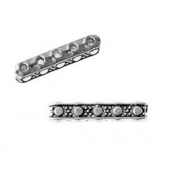 Spacer bar 5 holes 17x3mm OLD SILVER COLOR x1