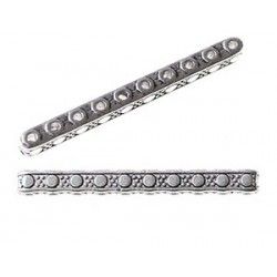 Spacer bar 10 holes 33x3mm OLD SILVER COLOR x1