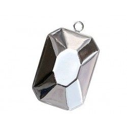 Stick-on support for rectangle cabochon 27x18.5mm SILVER COLOR x1
