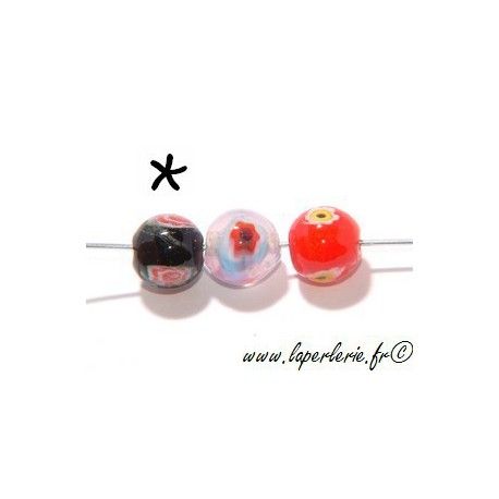 Ronde inclusion millefiori 10mm JET  - 1