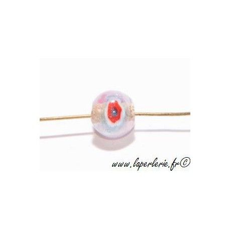 Ronde inclusion millefiori 8 mm ROSE OPAL  - 1